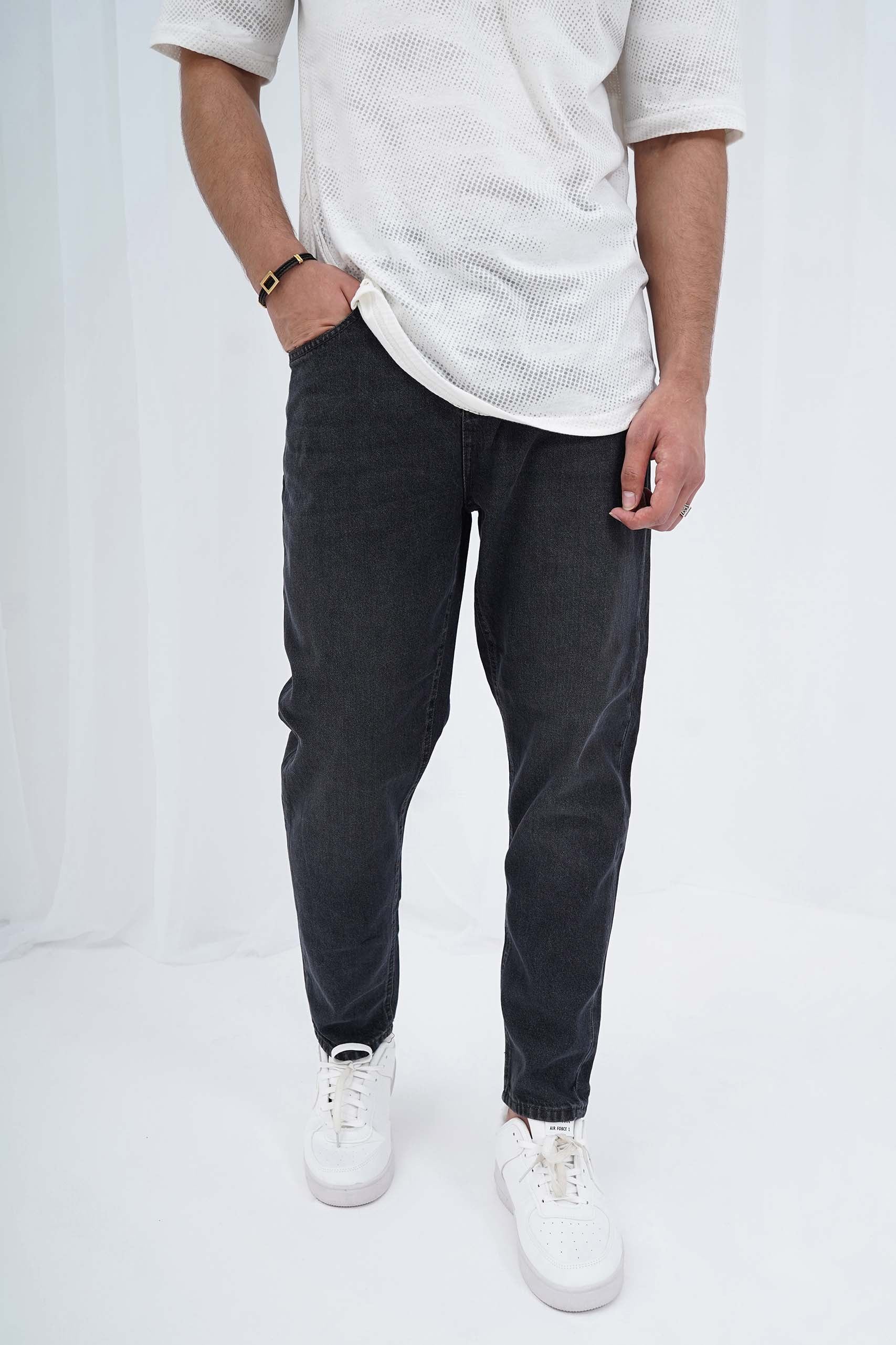 Black Denim Jeans - Straight Fit - Image 4