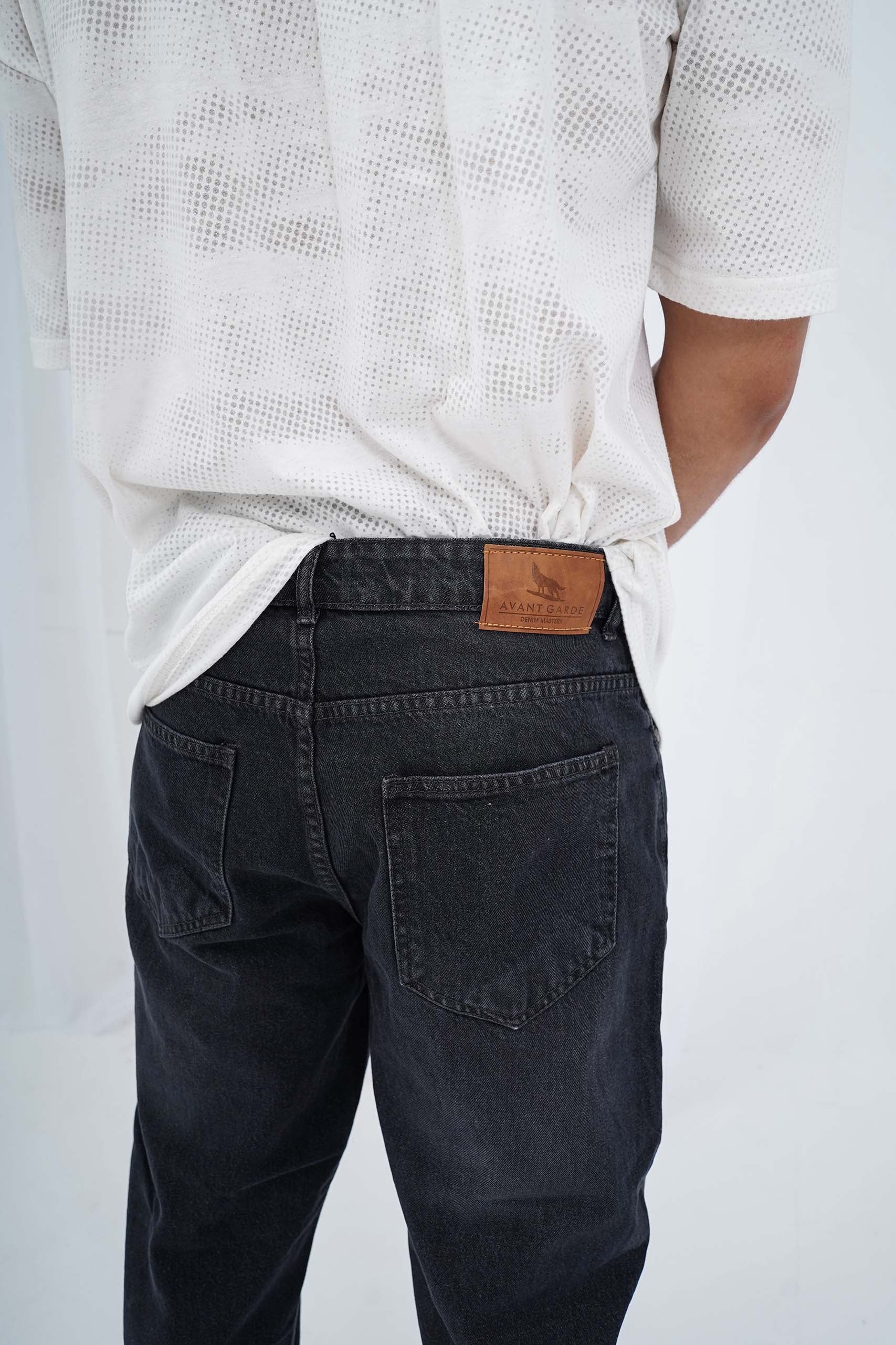 Black Denim Jeans - Straight Fit - Image 7