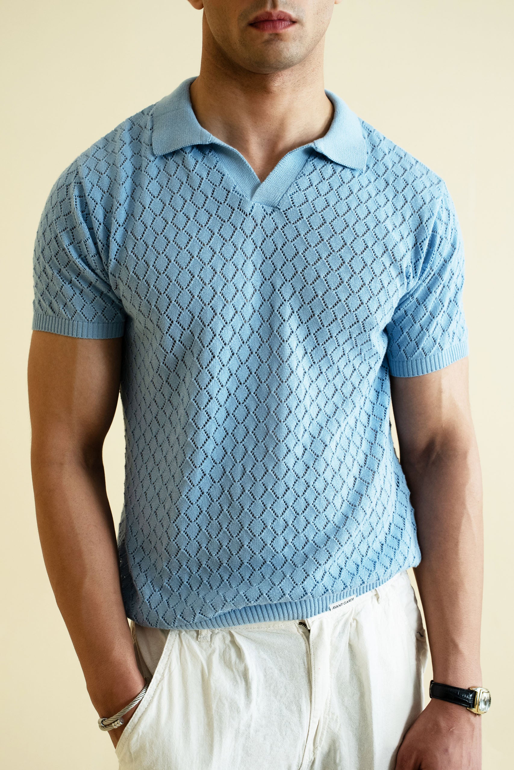 Crochet Knitted Polo Shirt (KPS-13) - Image 5