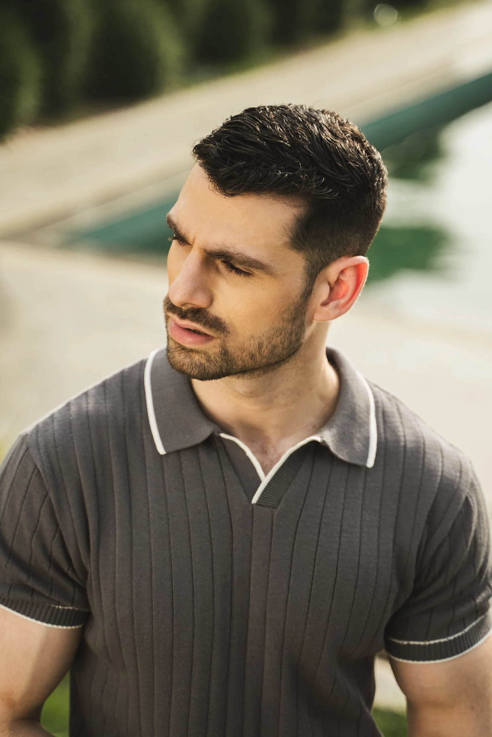 Drop Needle Knitted Polo Shirt (KPS-21) - Image 3