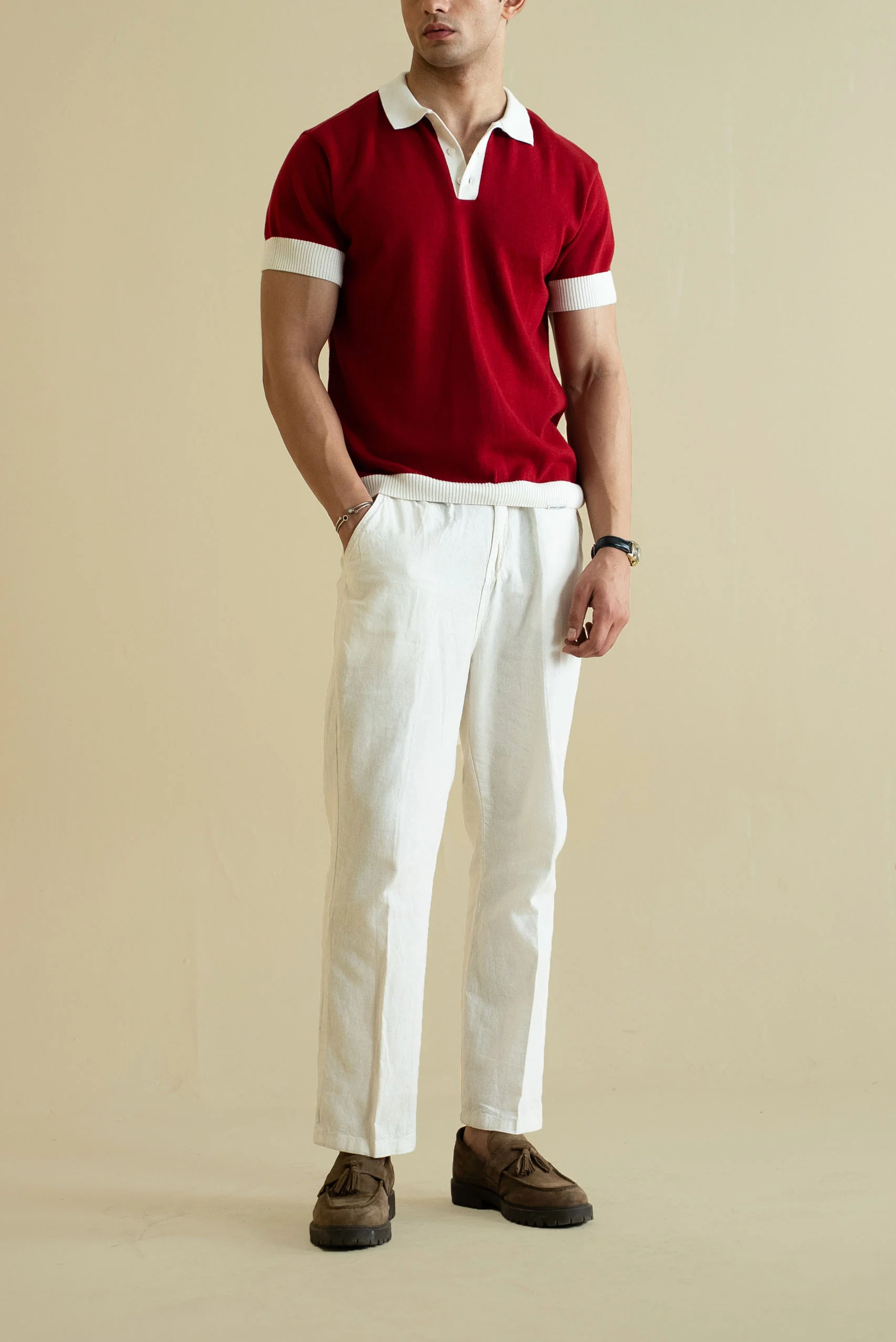 Fine Knit Polo Shirt (KPS-07) - Image 3