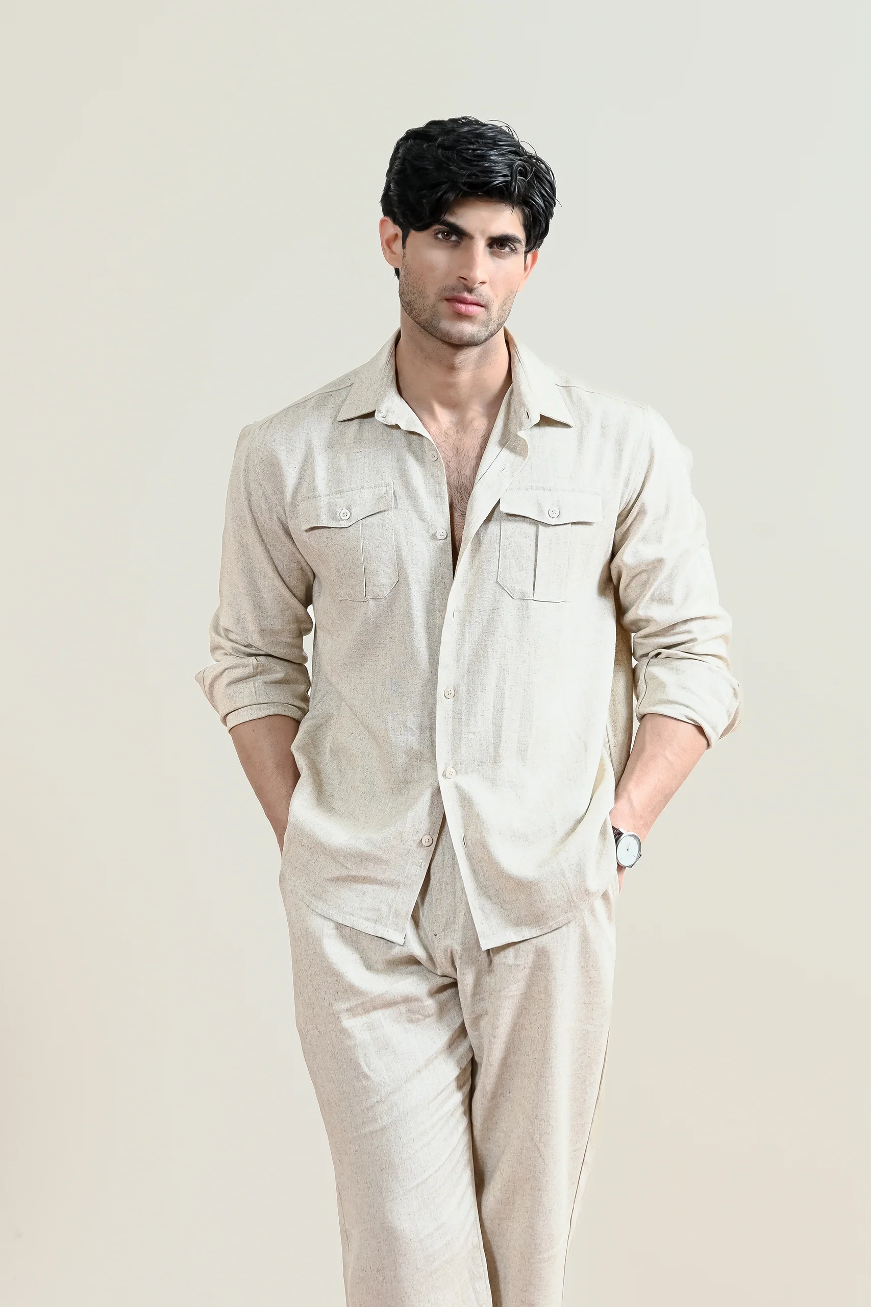Heritage Double Pocket Linen Shirt (MCS-17) - Image 5