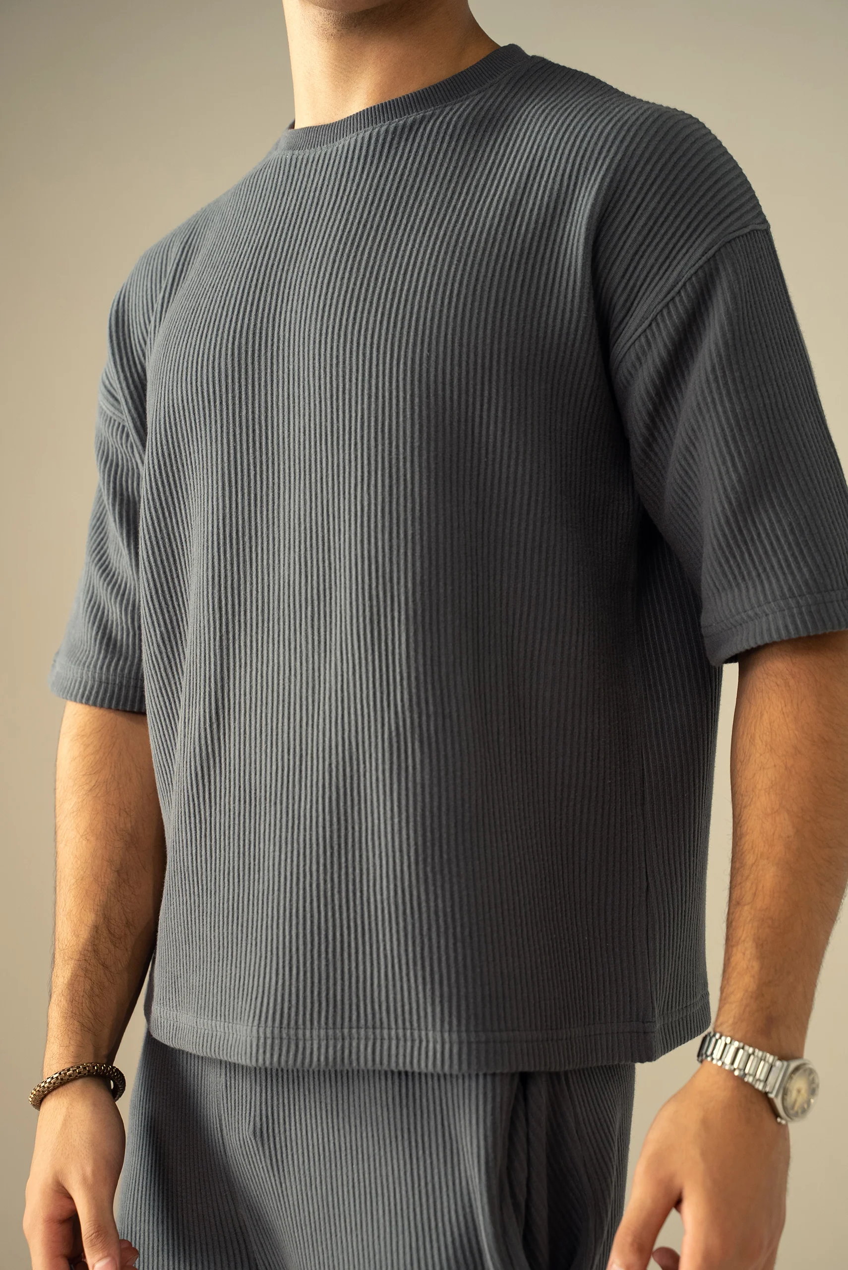 Ottoman Knit Textured T-Shirt (OST-03) - Image 13