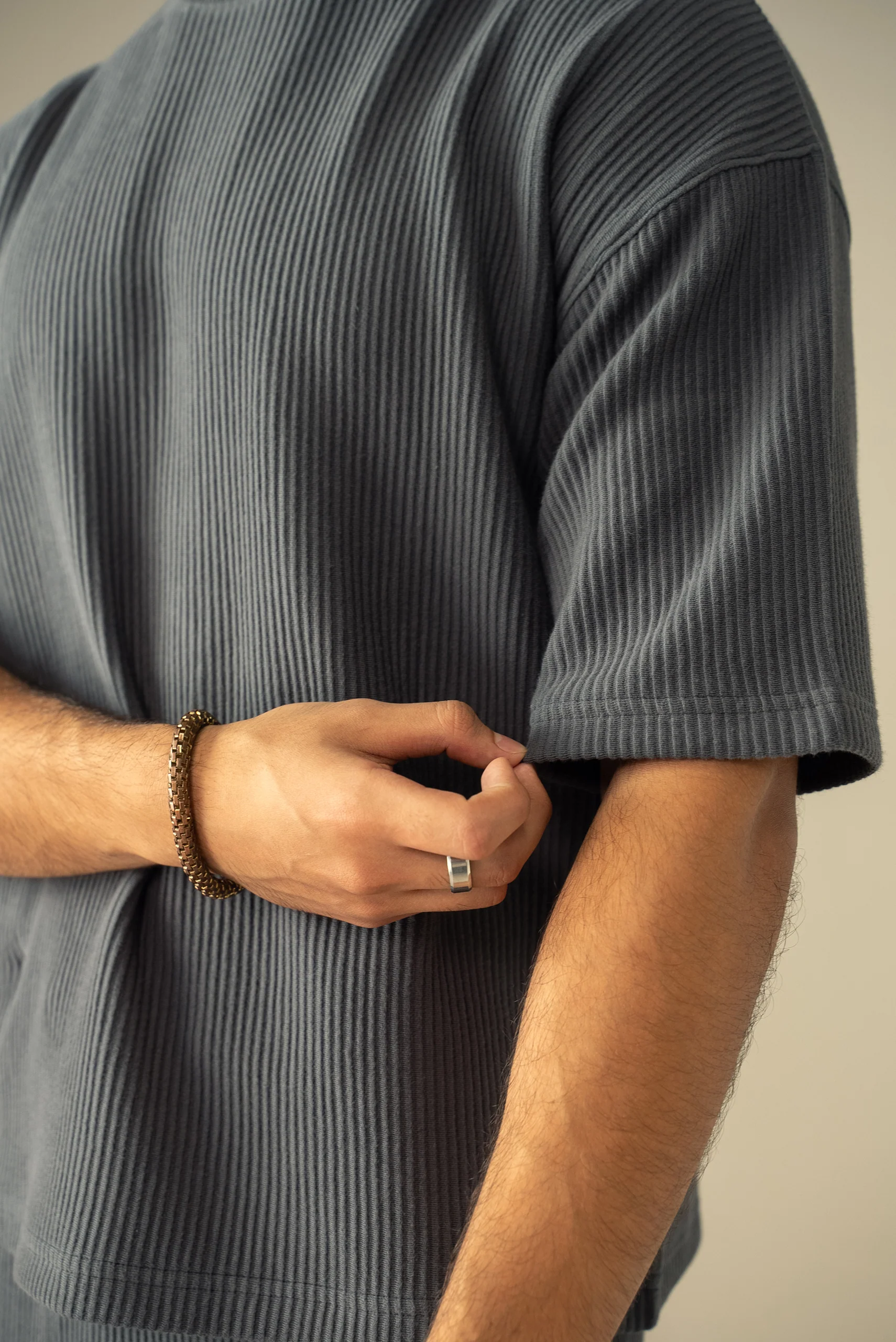 Ottoman Knit Textured T-Shirt (OST-03) - Image 5