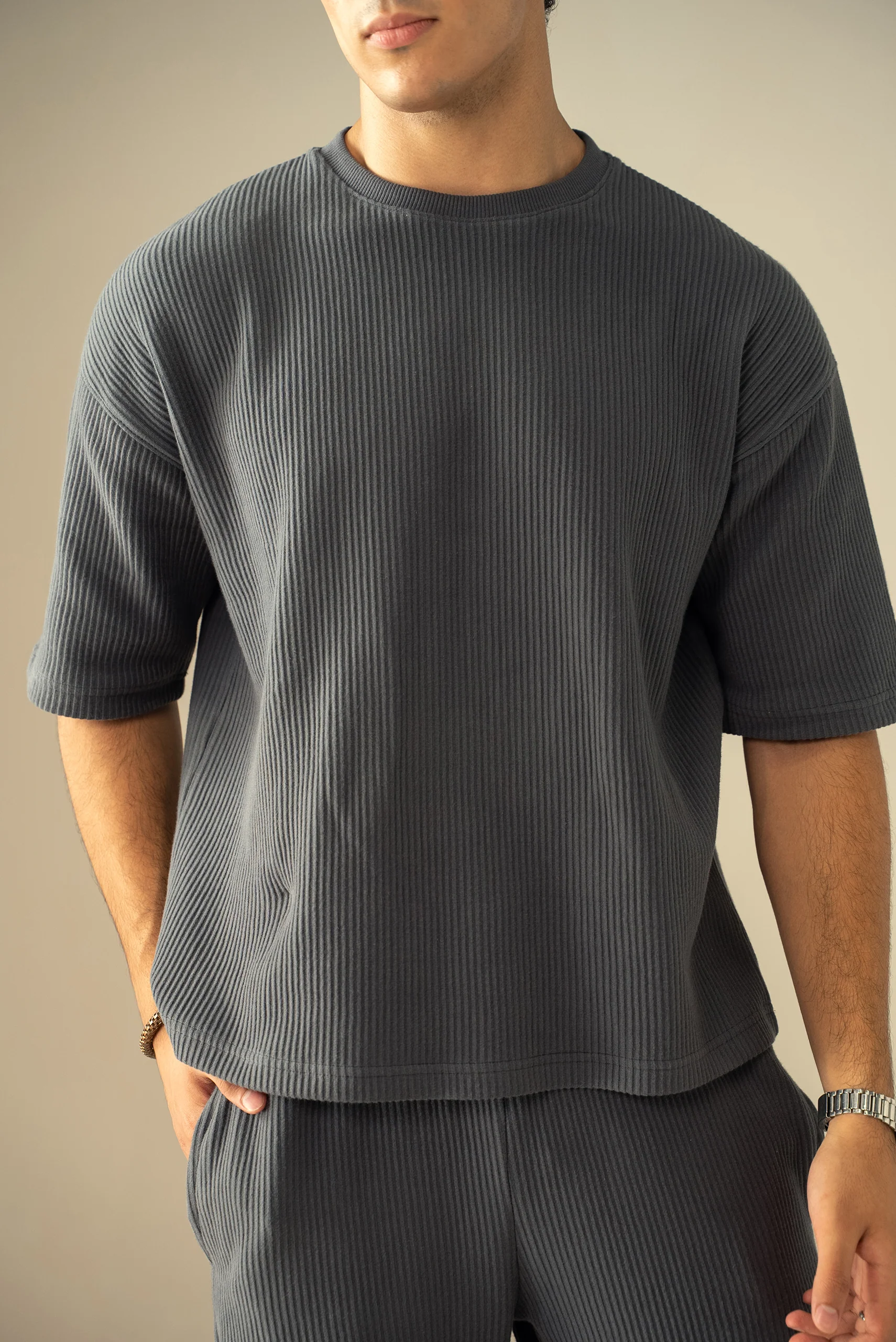 Ottoman Knit Textured T-Shirt (OST-03) - Image 8