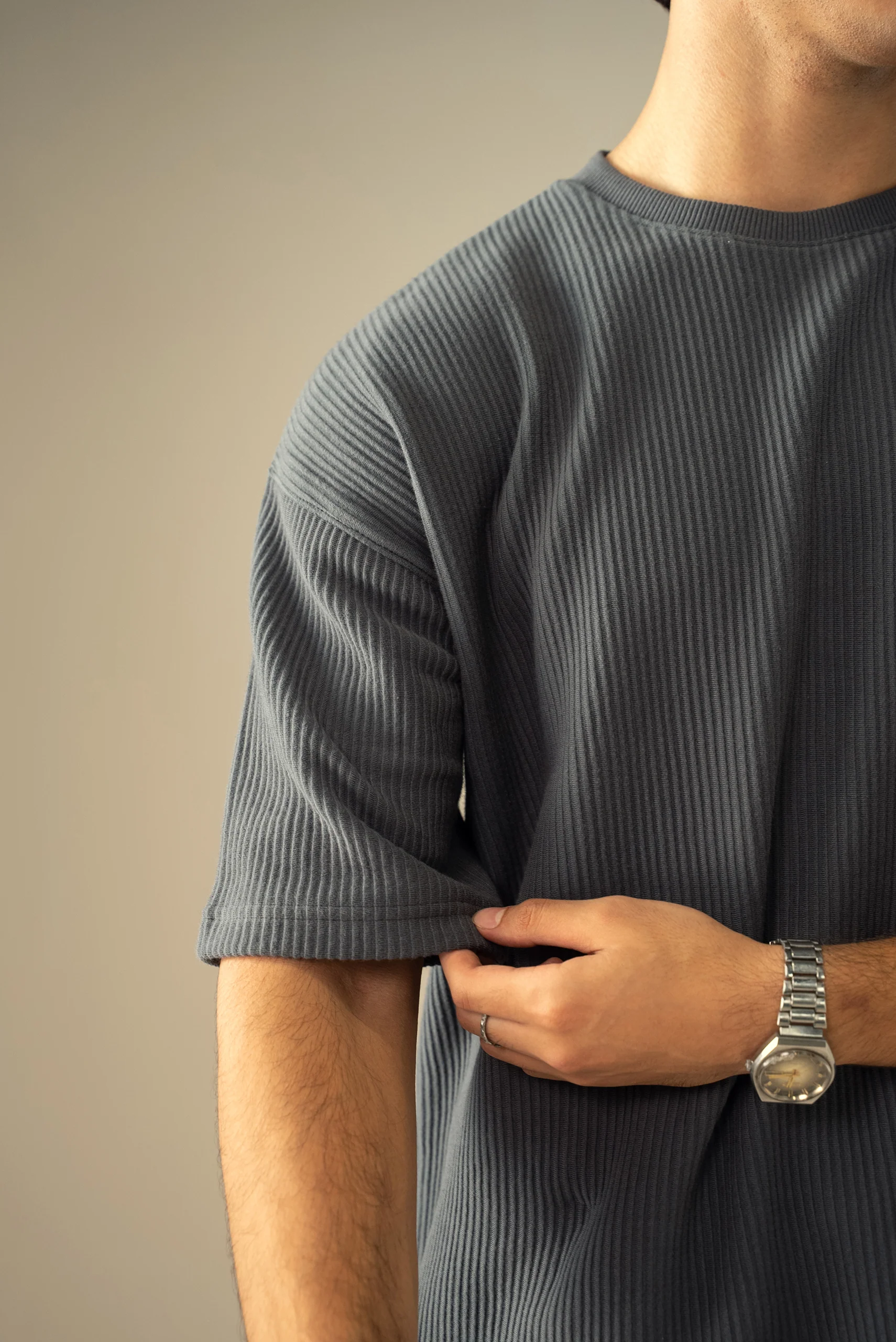 Ottoman Knit Textured T-Shirt (OST-03) - Image 9