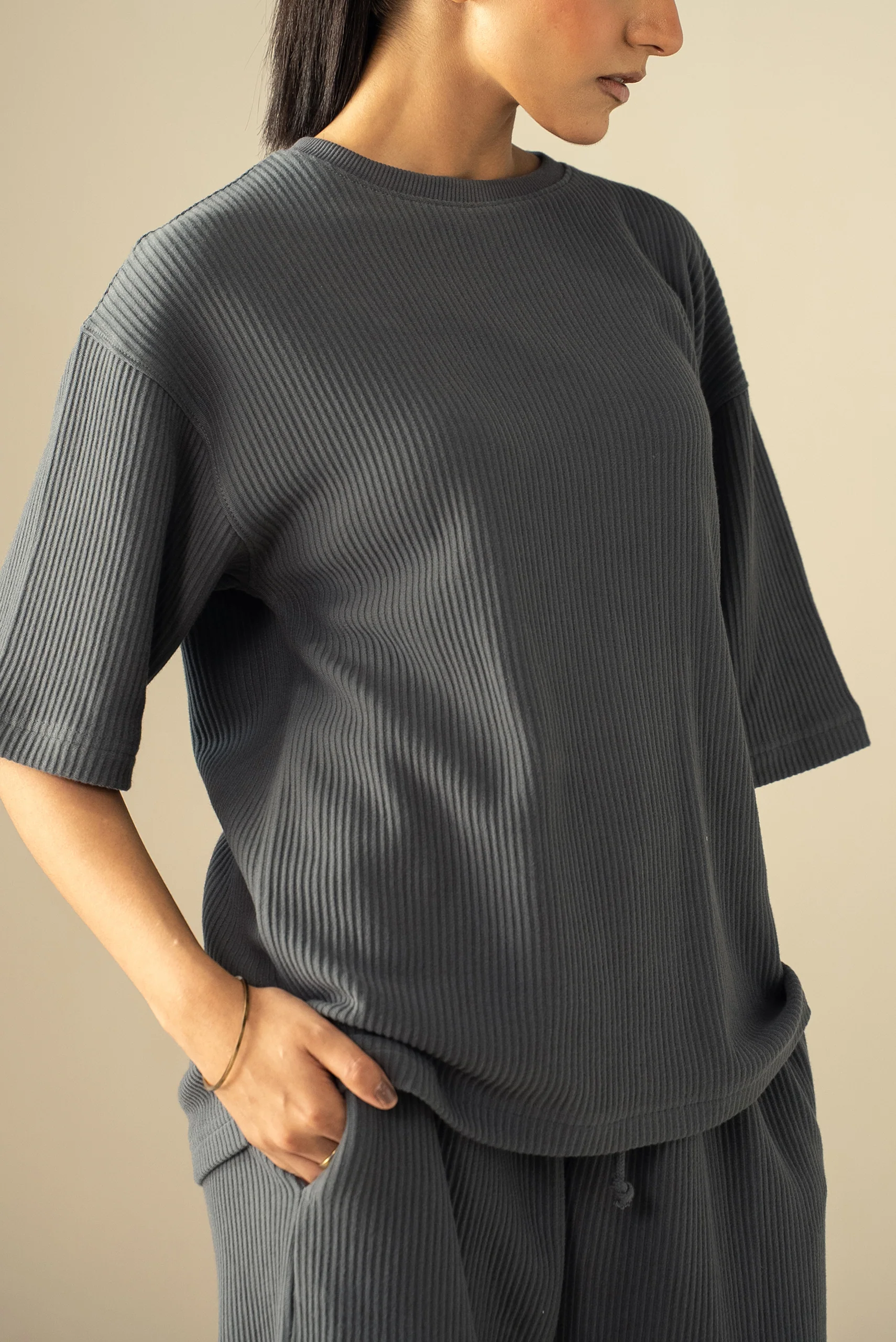 Ottoman Knit Textured T-Shirt (WTS-03) - Image 6