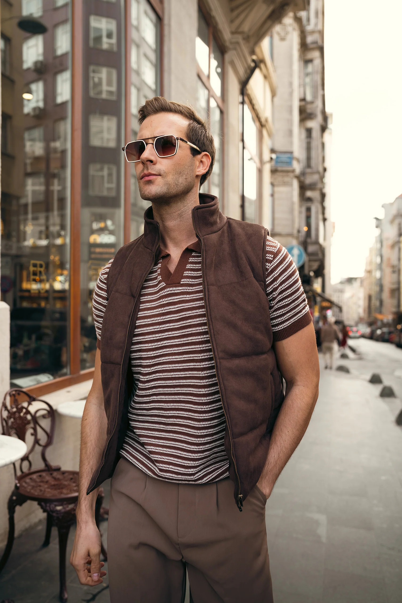 Quilted Suede Gilet (MPJ-05) - Image 4