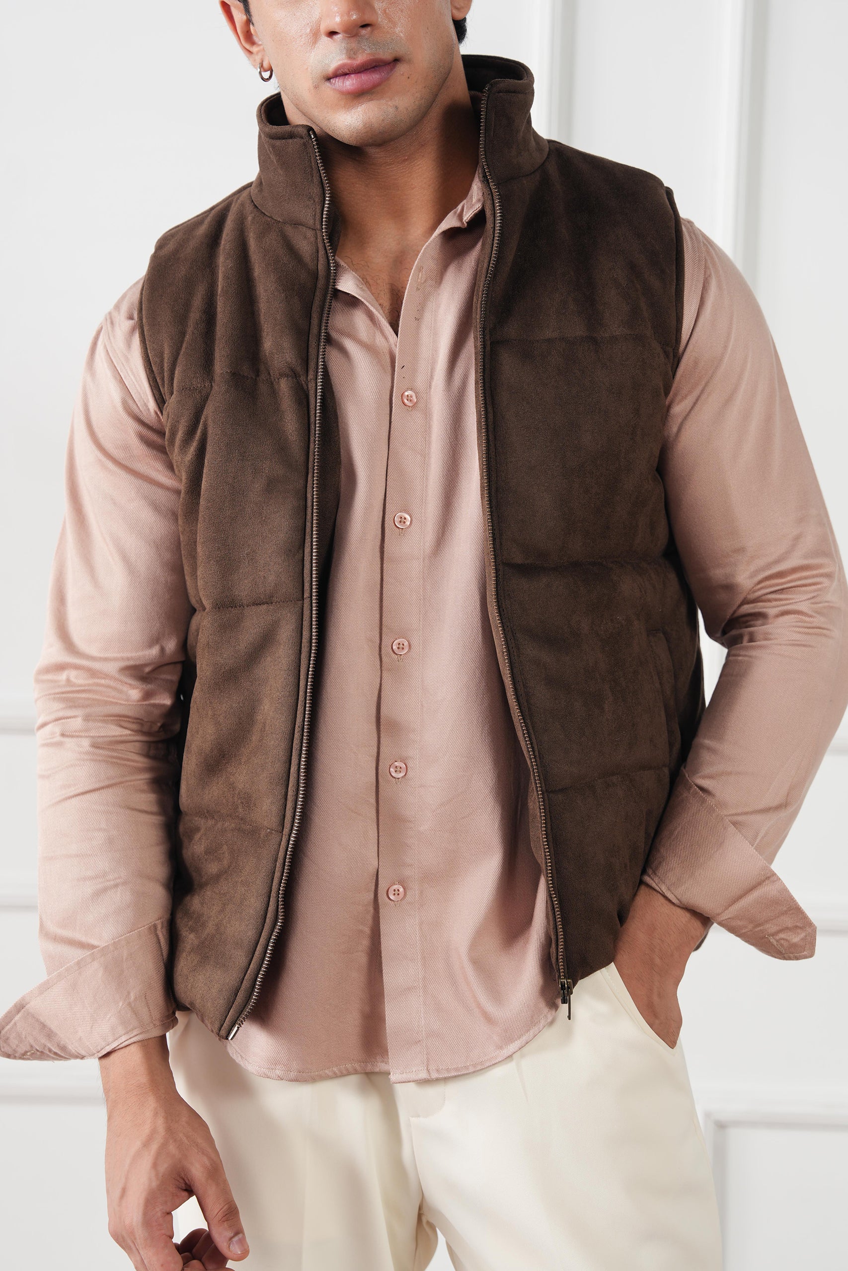 Quilted Suede Gilet (MPJ-05) - Image 5
