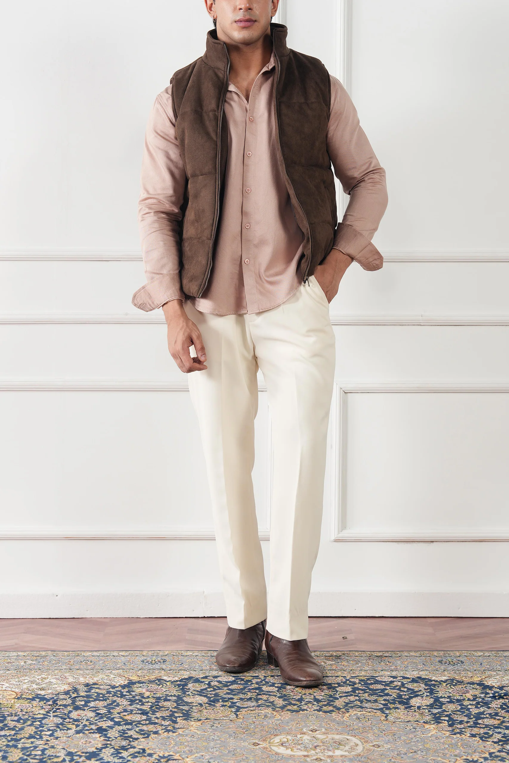 Quilted Suede Gilet (MPJ-05) - Image 6