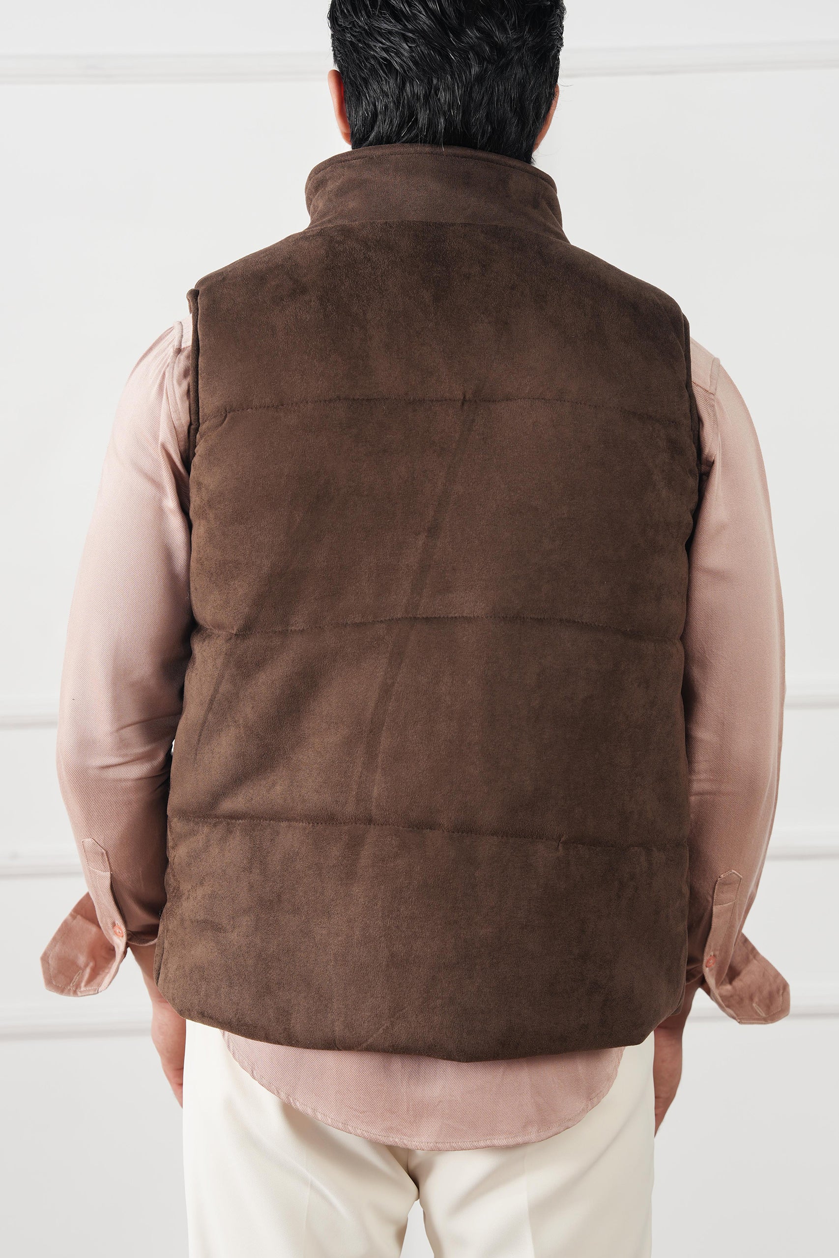 Quilted Suede Gilet (MPJ-05) - Image 8