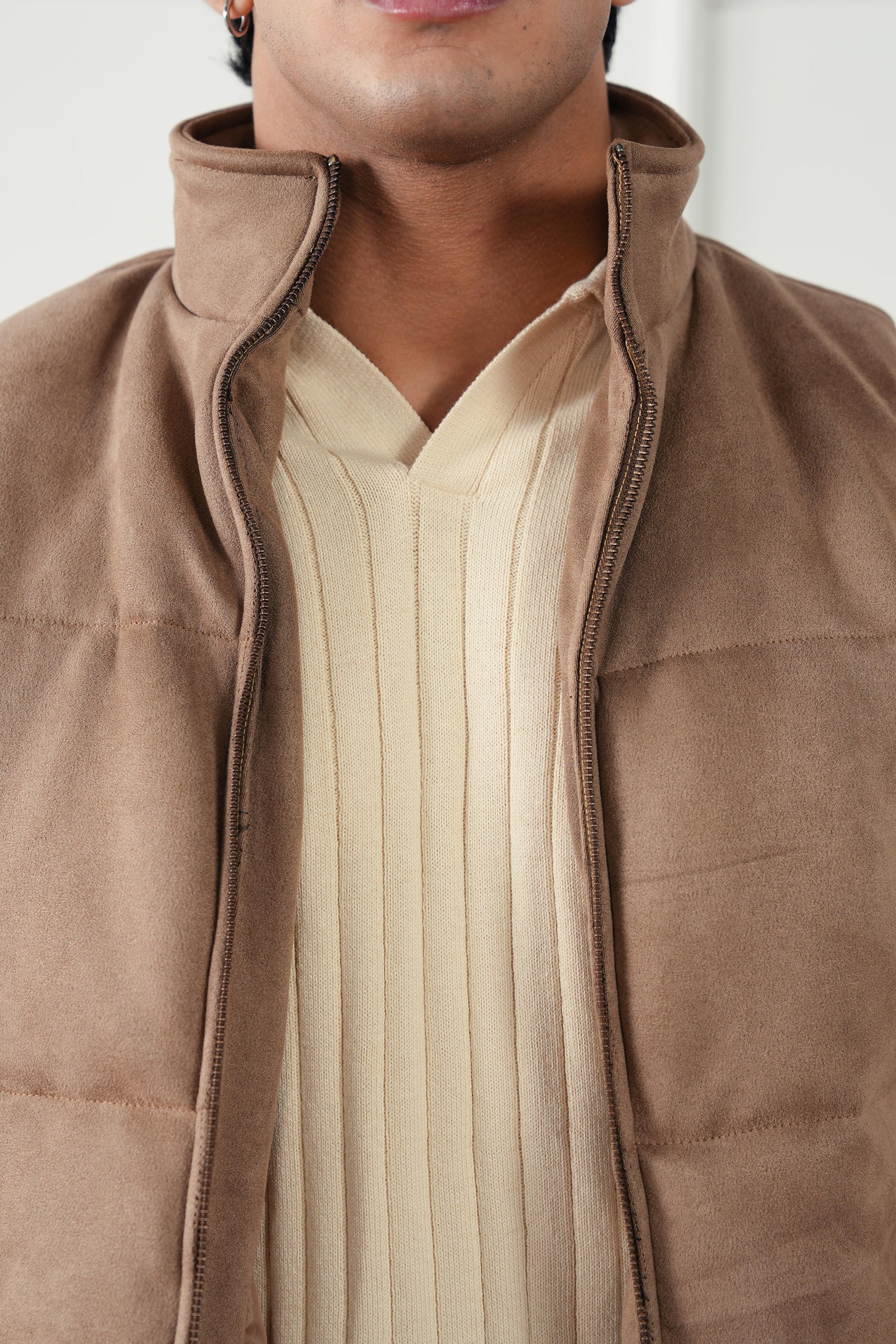 Quilted Suede Gilet (MPJ-06) - Image 3