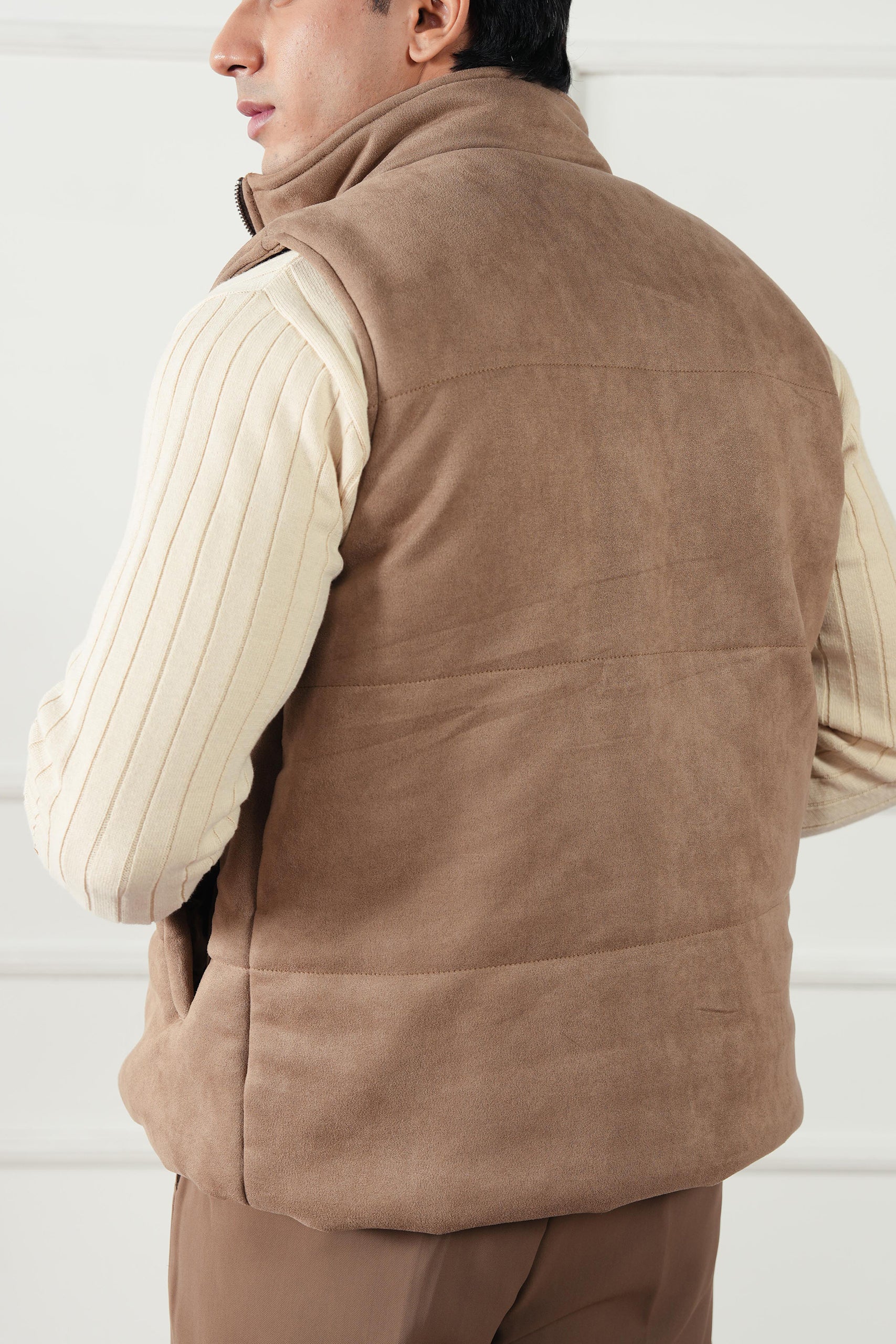 Quilted Suede Gilet (MPJ-06) - Image 5