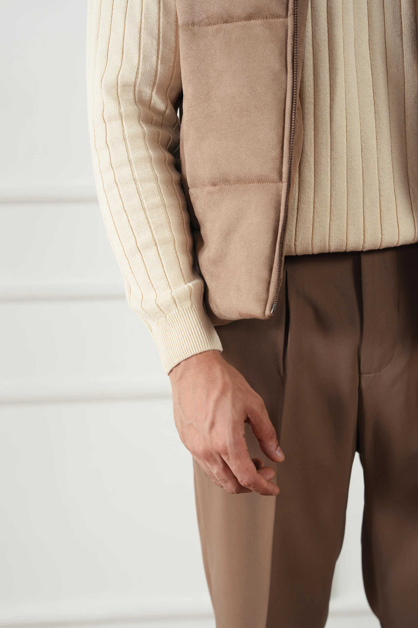 Quilted Suede Gilet (MPJ-06) - Image 6