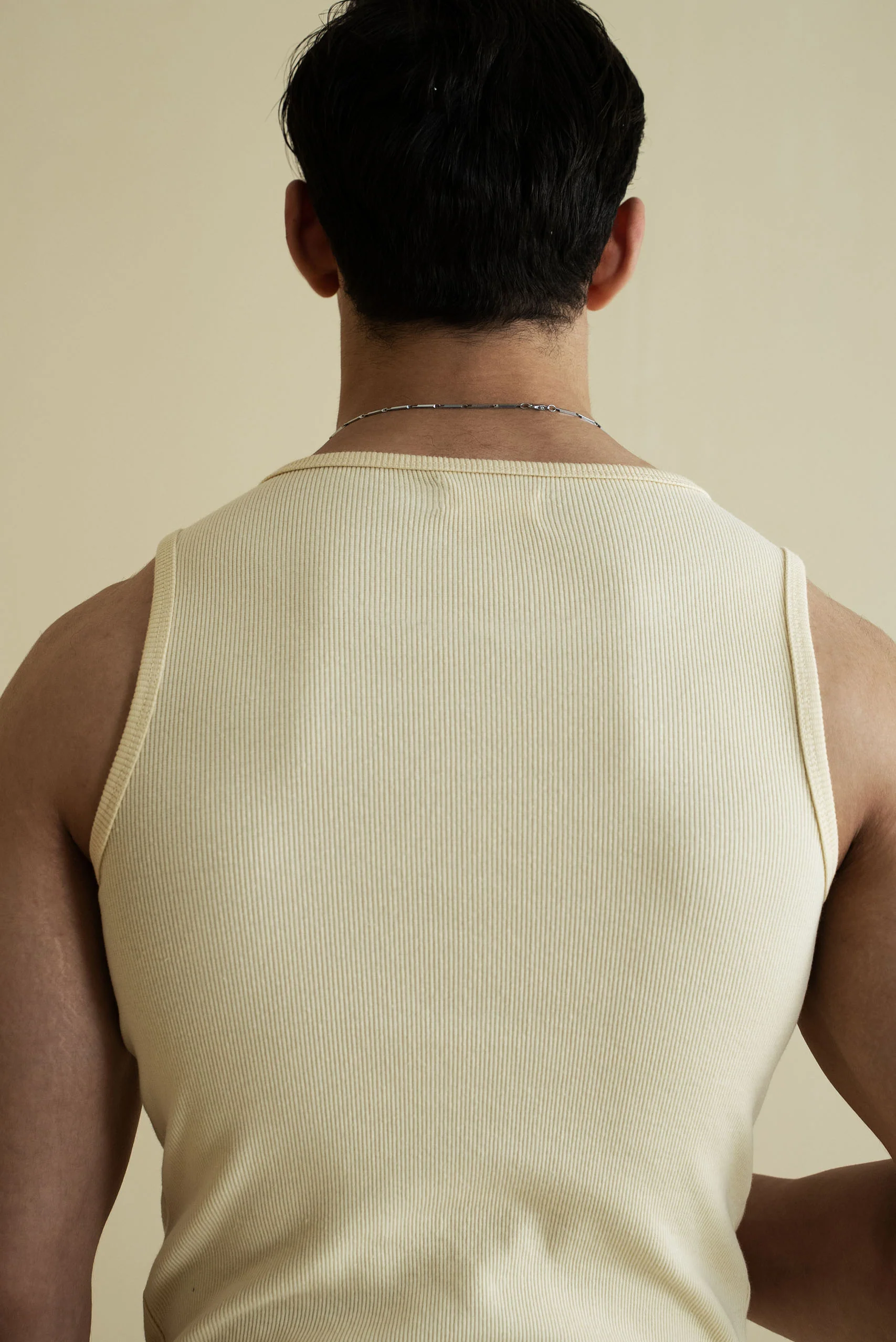 Men's Ribbed Vest - Crème - Image 3