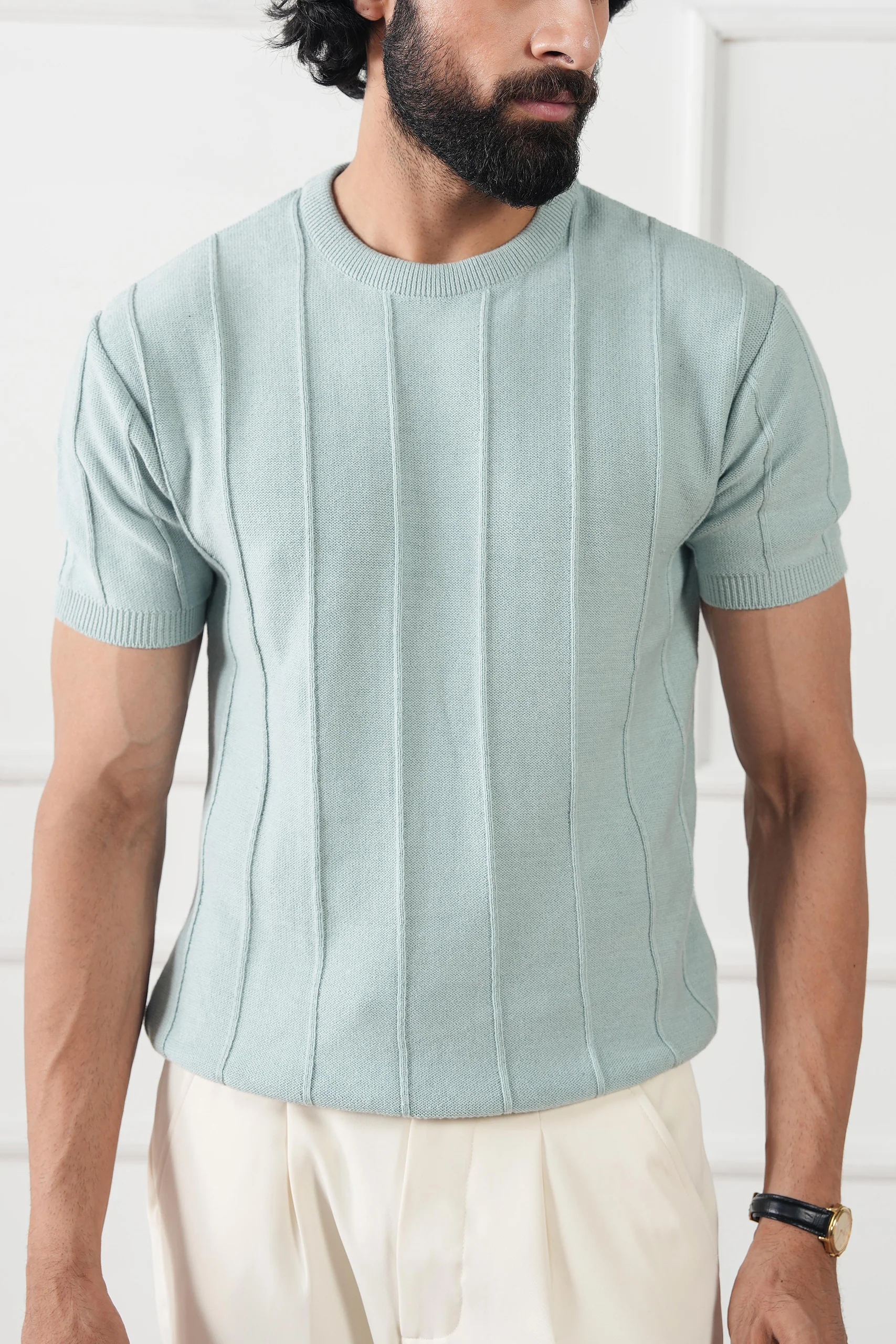 Striped Knit T-Shirt (MKT-01) - Image 15