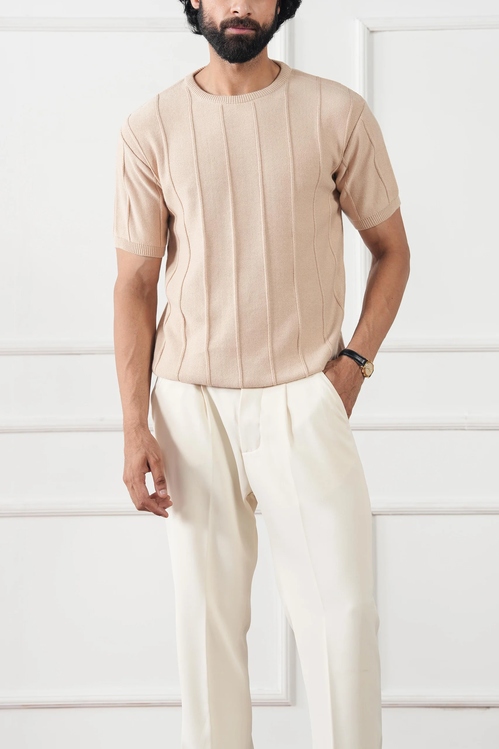 Striped Knit T-Shirt (MKT-02) - Image 6