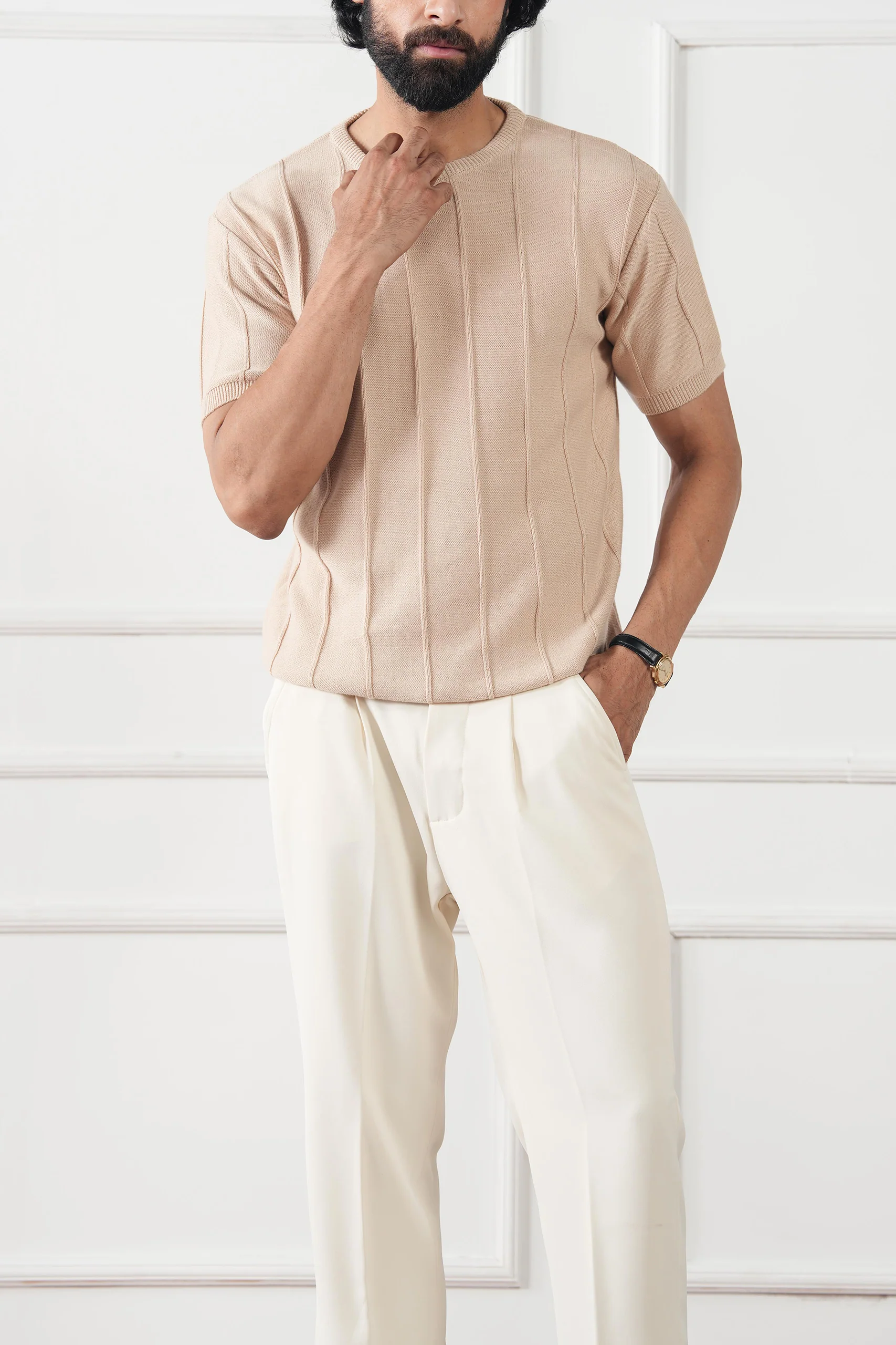 Striped Knit T-Shirt (MKT-02) - Image 9