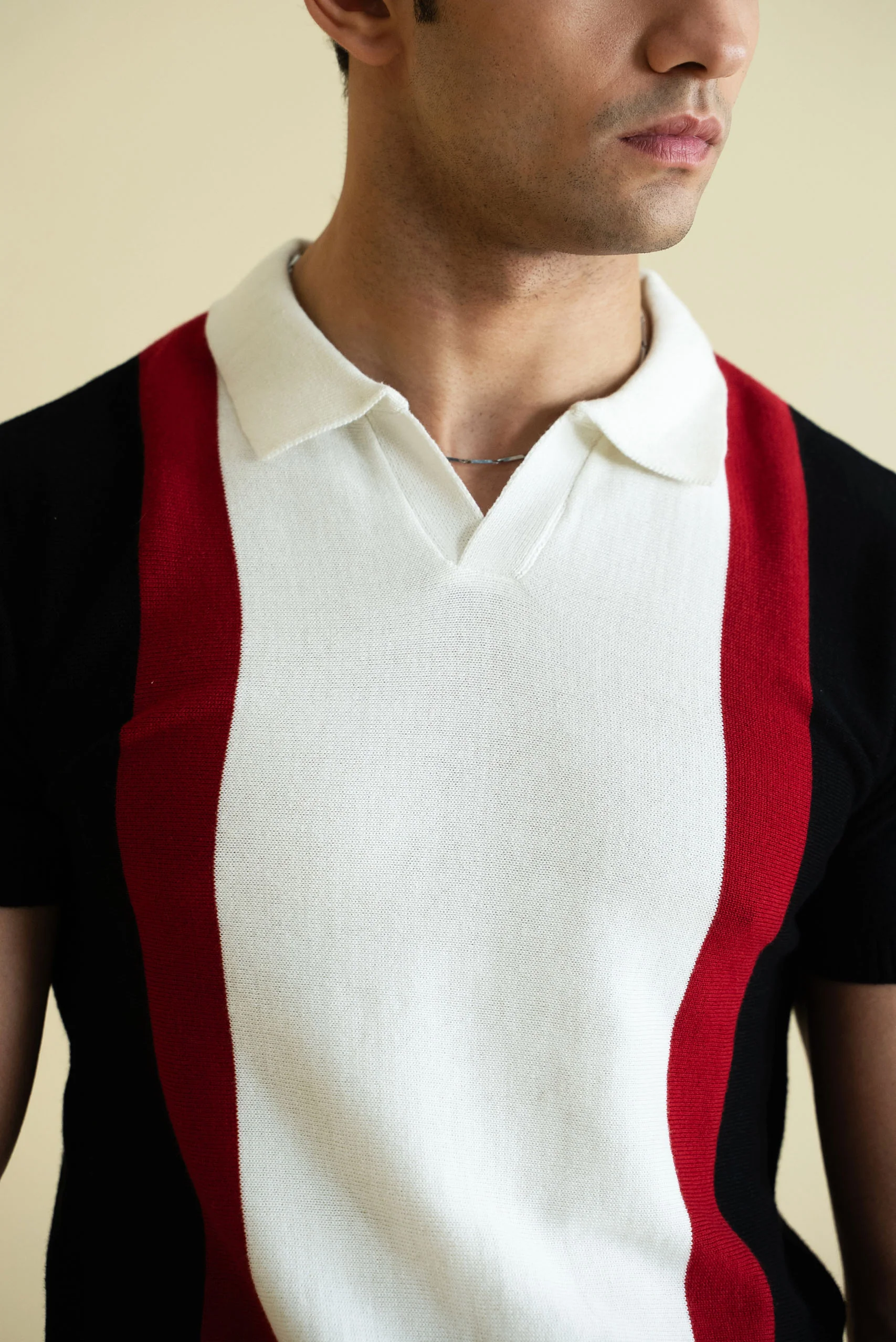 Striped Knitted Polo Shirt (KPS-17) - Image 3