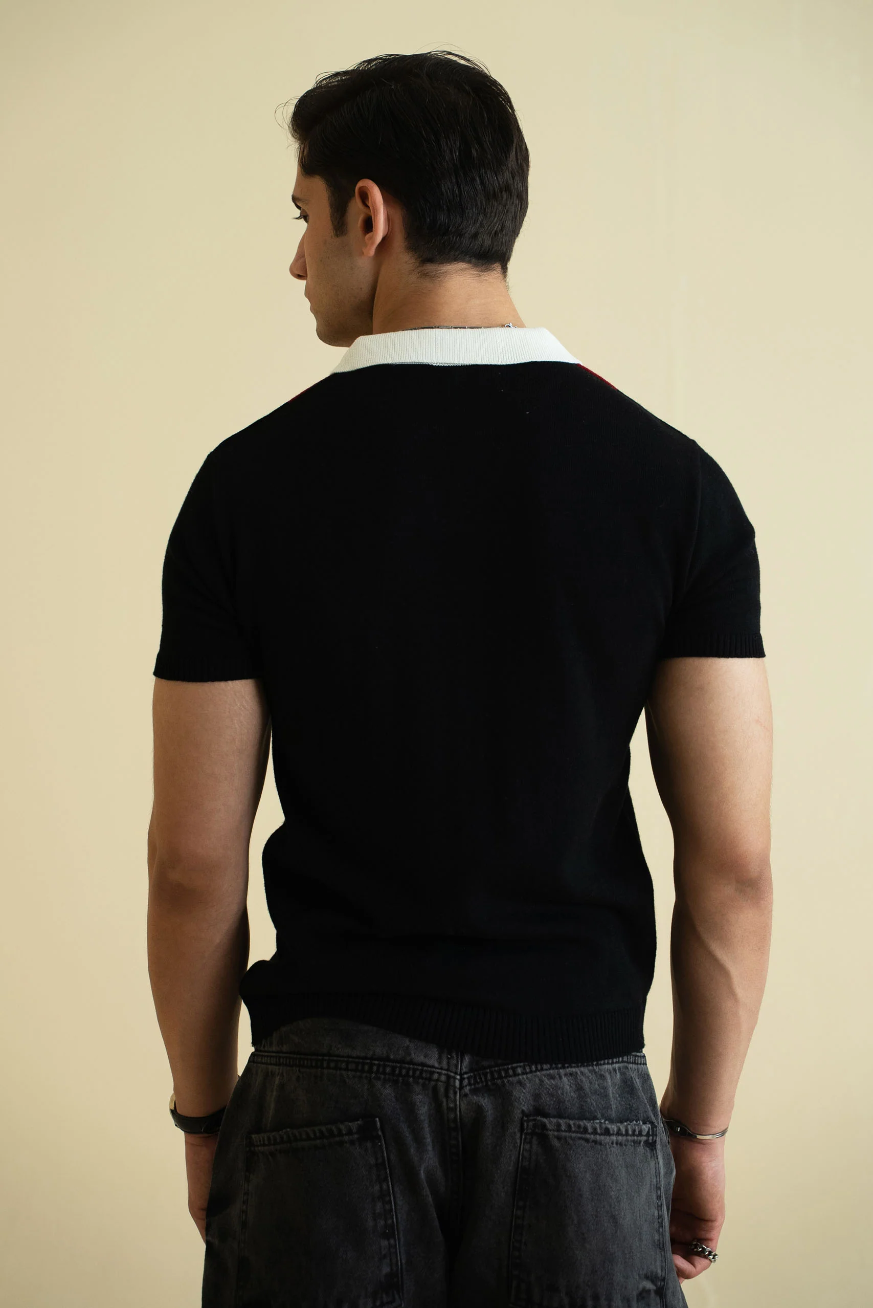 Striped Knitted Polo Shirt (KPS-17) - Image 4