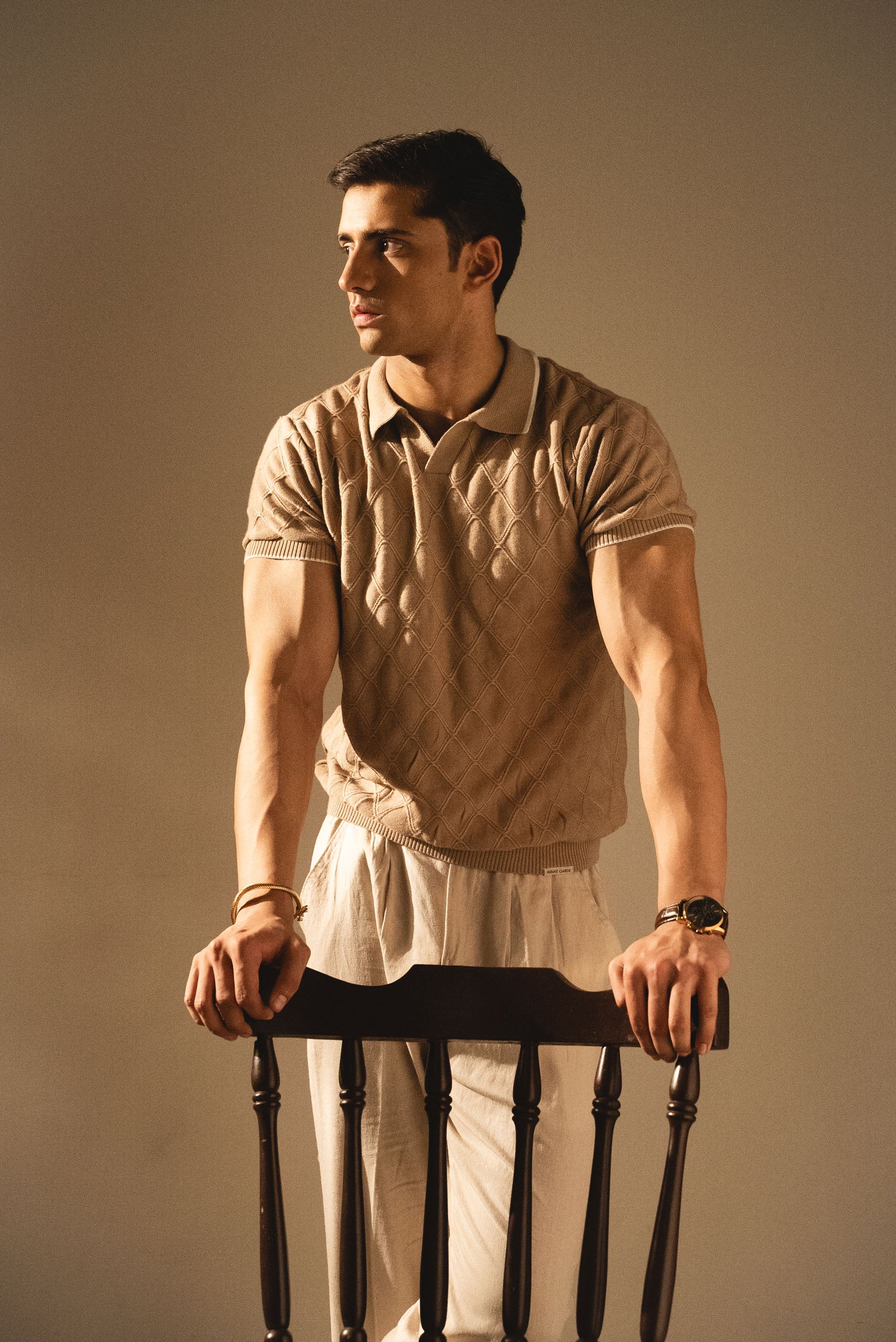 Textured Knitted Polo Shirt (KPS-14) - Image 7