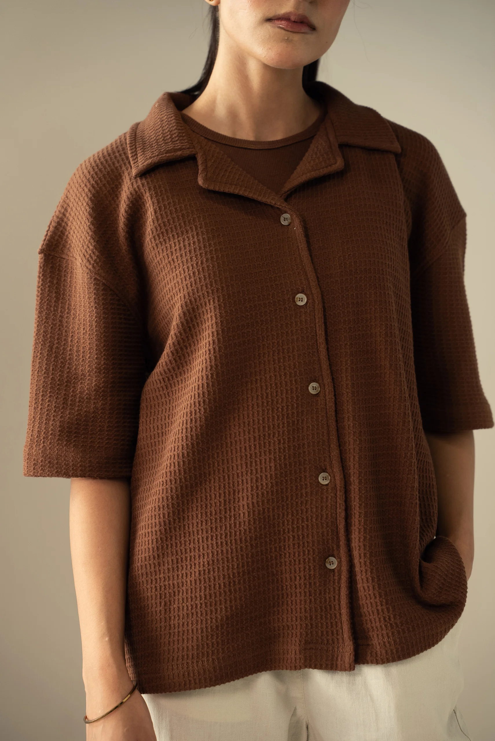 Waffle Knit Cuban Shirt (WBD-01) - Image 9