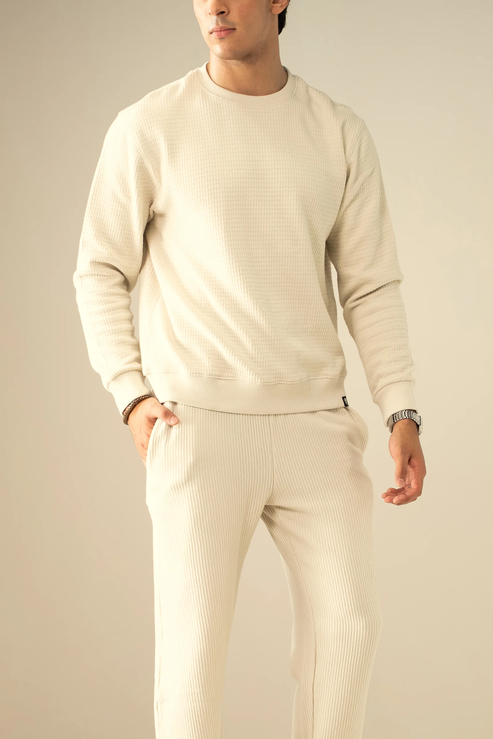 Waffle Knit Sweatshirt (MSS-01) - Image 7