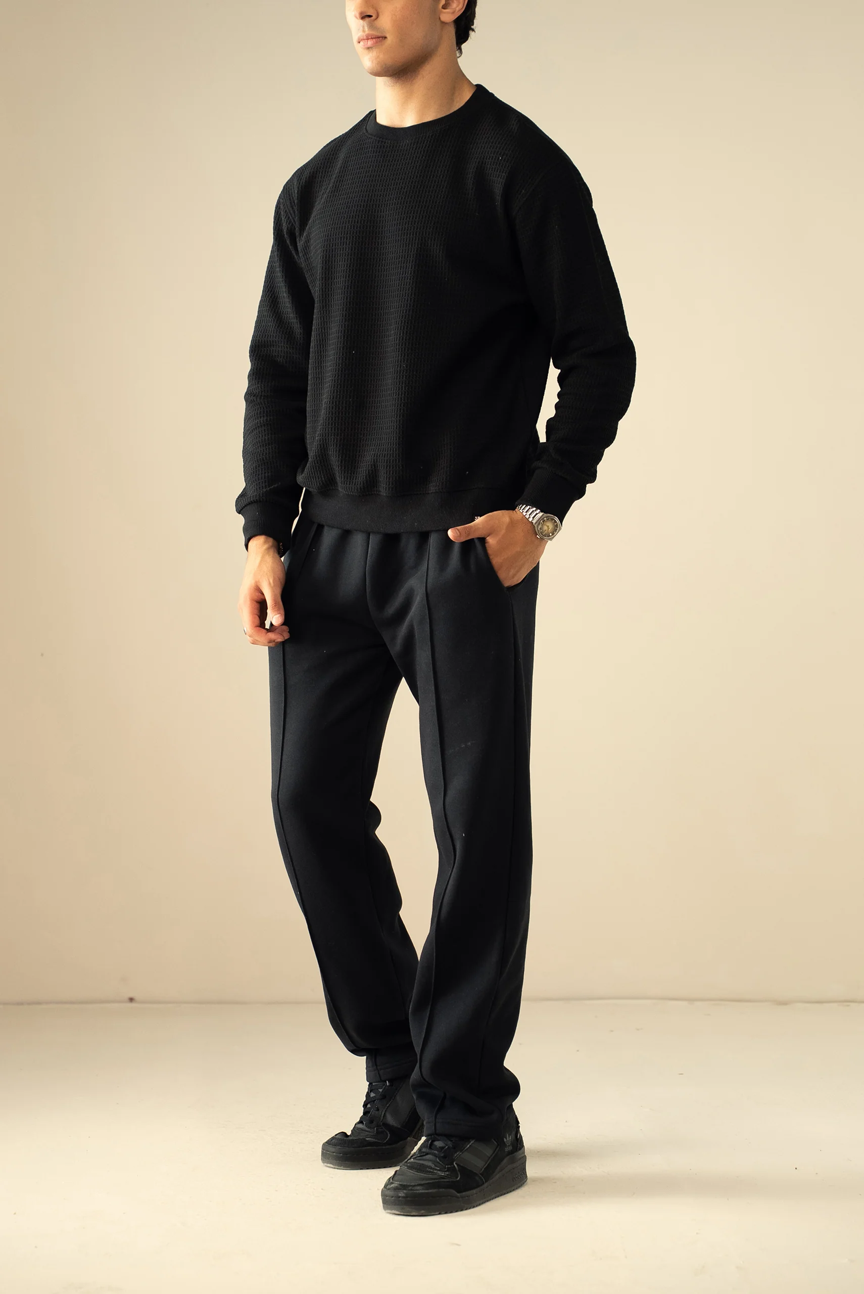 Waffle Knit Sweatshirt (MSS-02) - Image 9