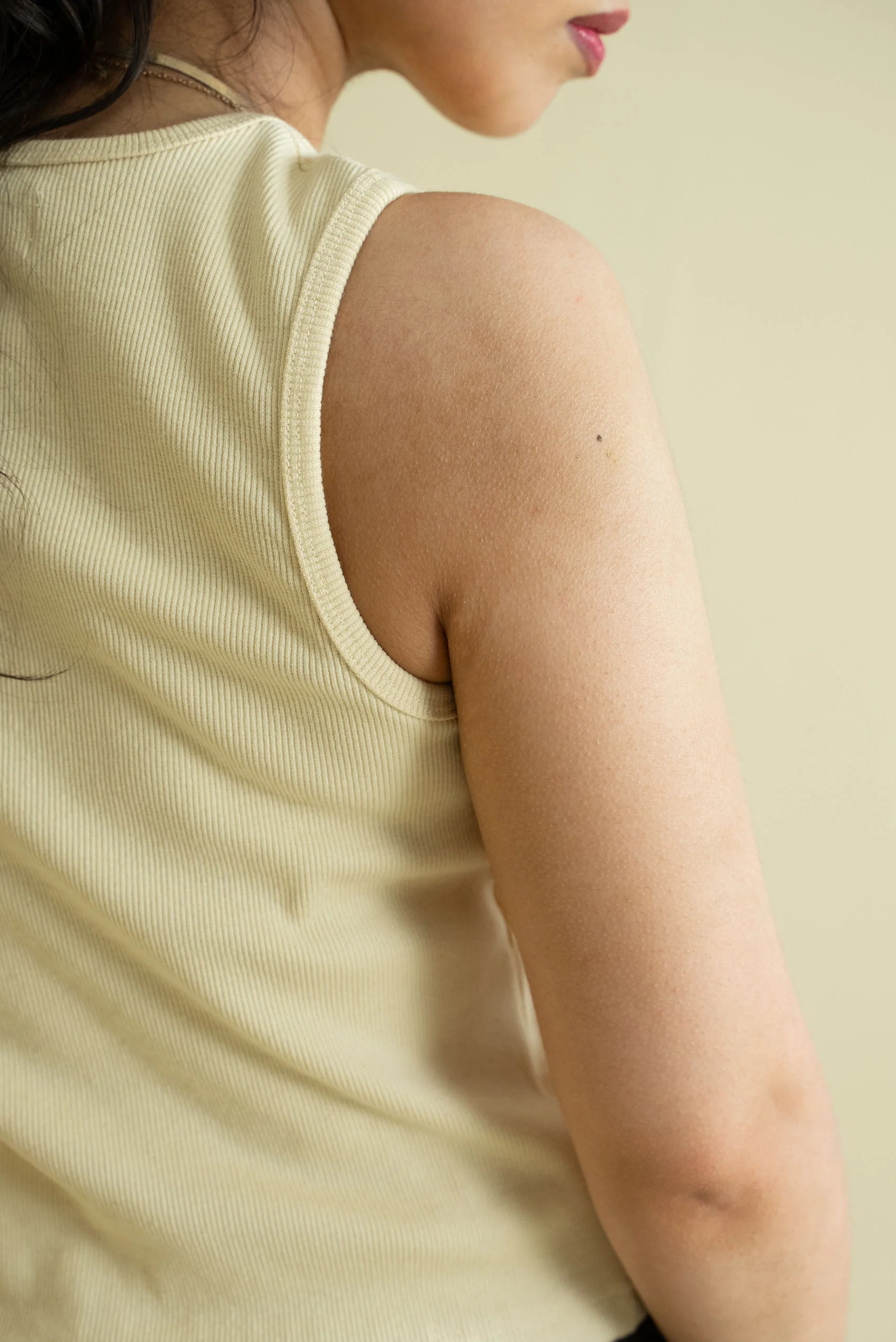 Women's Ribbed Vest - Crème - Image 4