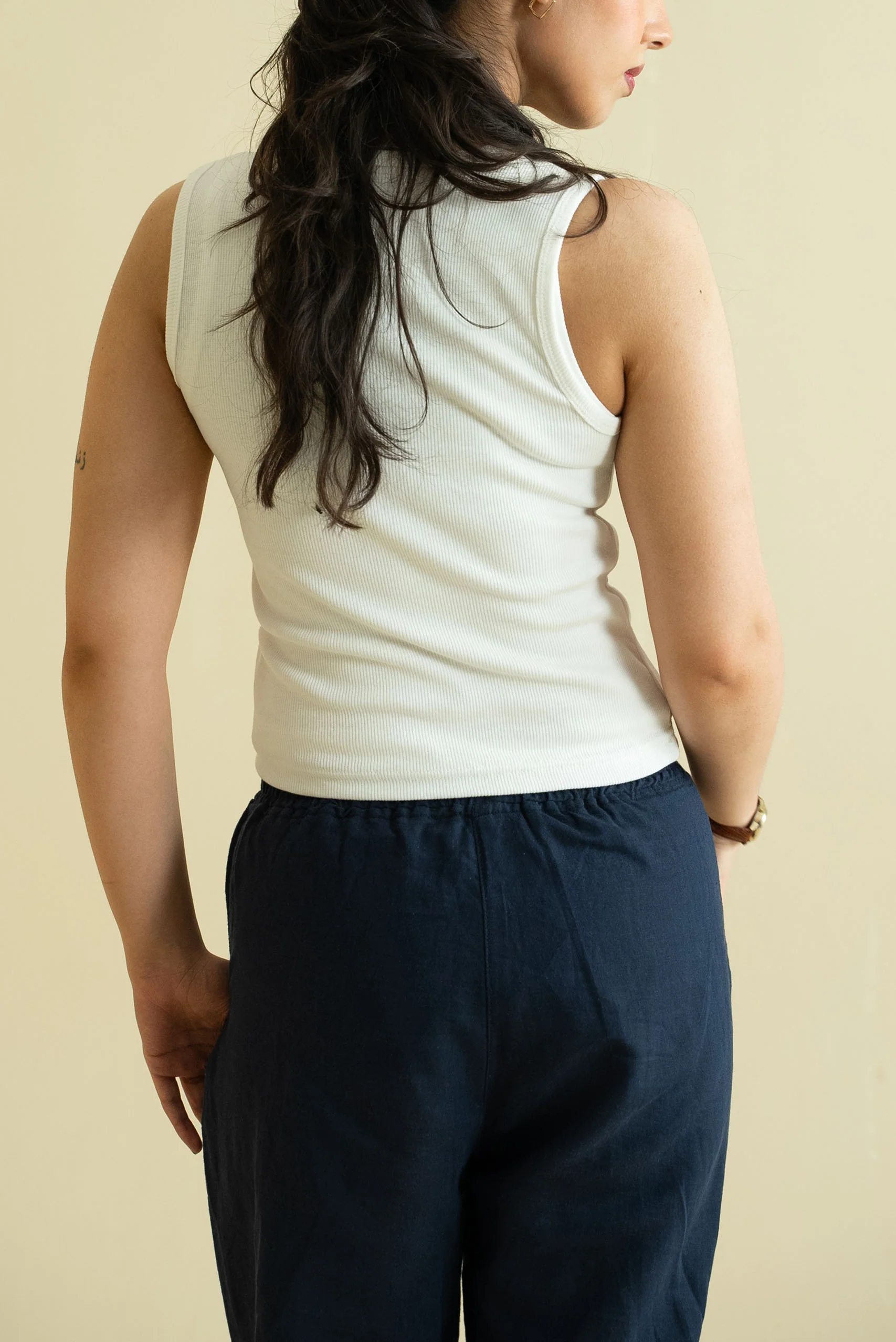 Women's Ribbed Vest - White - Image 3